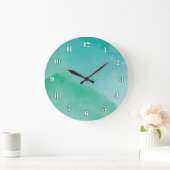 Atemberaubender blauer Wasserfarbeneffekt Große Wanduhr (Zuhause)