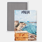 Atemberaubender Blick auf das Mittelmeer Magnet (Vorderseite/Rückseite)