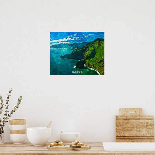 Atemberaubender Blick auf die Küste Madeiras Poster (Küche)
