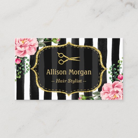 Atemberaubender Blumenstrauß-Glitzer Visitenkarte (Vorderseite)