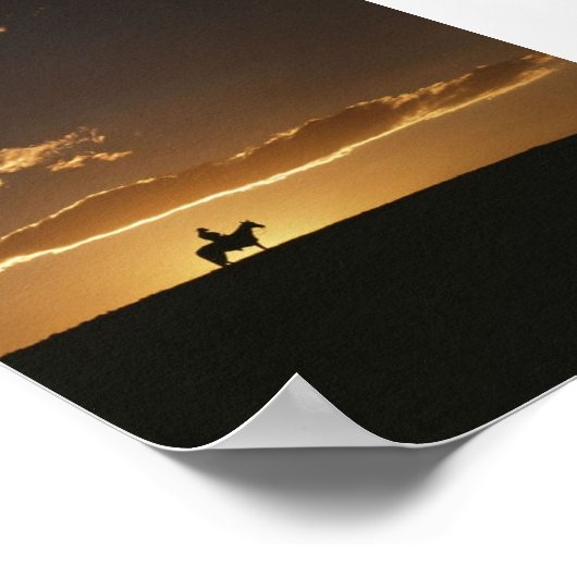 Atemberaubender Cowboy Sunset Poster (Ecke)