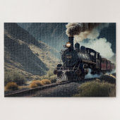Atemberaubender Dampfzug durch ein Tal Puzzle (Horizontal)