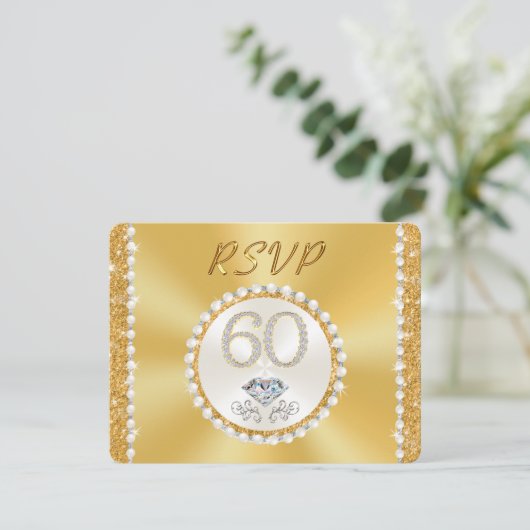 Atemberaubender Diamant, 60. Hochzeitstag, UAWG Einladung (Stehend Vorderseite)
