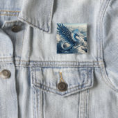 Atemberaubender Drache umgeben von Wolken Button (Beispiel)