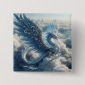 Atemberaubender Drache umgeben von Wolken Button (Vorderseite)