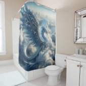 Atemberaubender Drache umgeben von Wolken Duschvorhang (Beispiel)