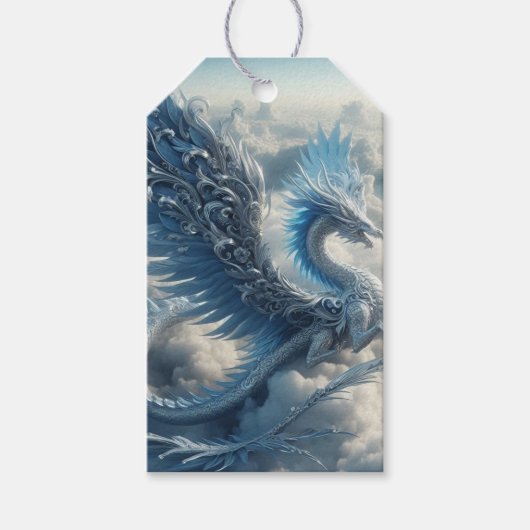 Atemberaubender Drache umgeben von Wolken Geschenkanhänger (Vorderseite)