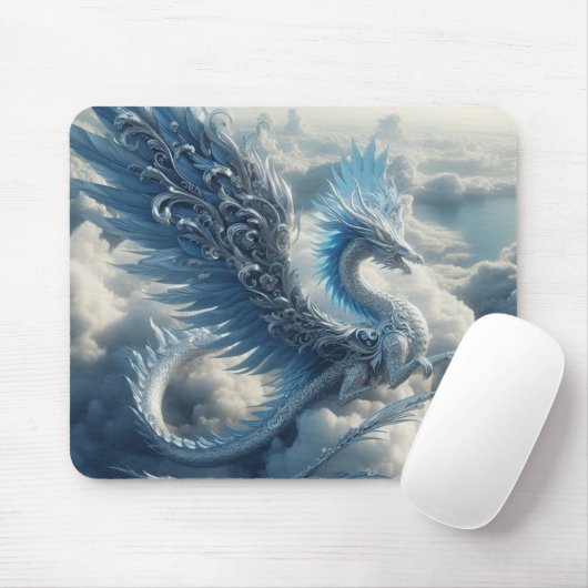 Atemberaubender Drache umgeben von Wolken Mousepad (Mit Mouse)