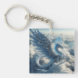 Atemberaubender Drache umgeben von Wolken Schlüsselanhänger