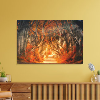 Atemberaubender Dunkler Wald von Hecken Leinwanddruck