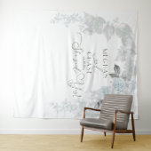 Atemberaubender Eisblau und Weißrosenstück Wandteppich (Beispiel (Horizontal))