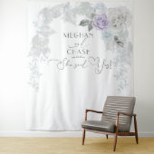 Atemberaubender Eisblauer Lilac und Weißrosenstück Wandteppich (Beispiel)