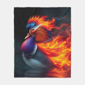 Atemberaubender Flammenboyant-Feuervogel Hot Manda Fleecedecke (Vorderseite)