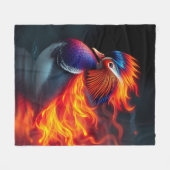 Atemberaubender Flammenboyant-Feuervogel Hot Manda Fleecedecke (Vorderseite (Horizontal))