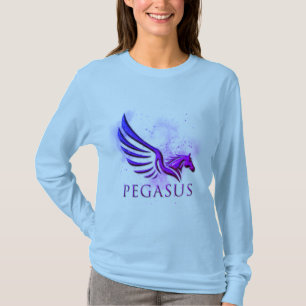 Atemberaubender Flügelpegasus kosmischer Hintergru T-Shirt