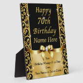 Atemberaubender Geburtstag Gegenwart für 70-jährig Fotoplatte (Seite)