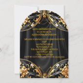 Atemberaubender Geburtstag Schwarzer Goldrausch Einladung (Rückseite)