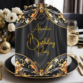 Atemberaubender Geburtstag Schwarzer Goldrausch Einladung