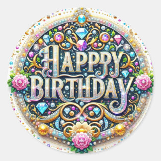 Atemberaubender Geburtstagstich Runder Aufkleber