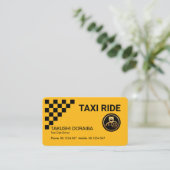 Atemberaubender Gelber Taxi-Karo-Box-Treiber Visitenkarte (Stehend Vorderseite)