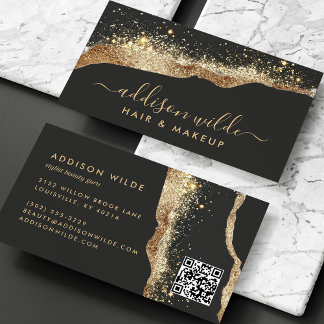 Atemberaubender Glitzer-QR-Code Visitenkarte