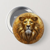Atemberaubender Gold Lion Head Button (Vorne & Hinten)