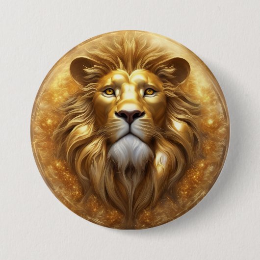 Atemberaubender Gold Lion Head Button (Vorderseite)