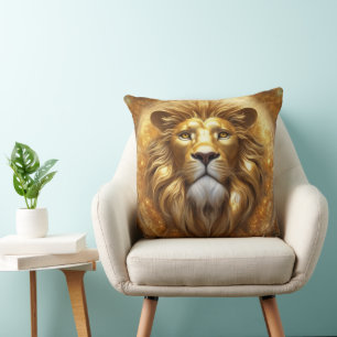 Atemberaubender Gold Lion Head Kissen