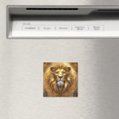 Atemberaubender Gold Lion Head Magnet (In Situ (Geschirrspüler))
