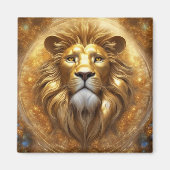 Atemberaubender Gold Lion Head Magnet (Vorne)