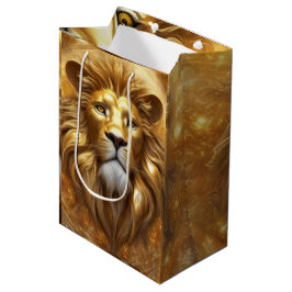 Atemberaubender Gold Lion Head Mittlere Geschenktüte