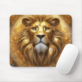 Atemberaubender Gold Lion Head Mousepad