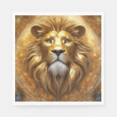 Atemberaubender Gold Lion Head Serviette (Vorderseite)