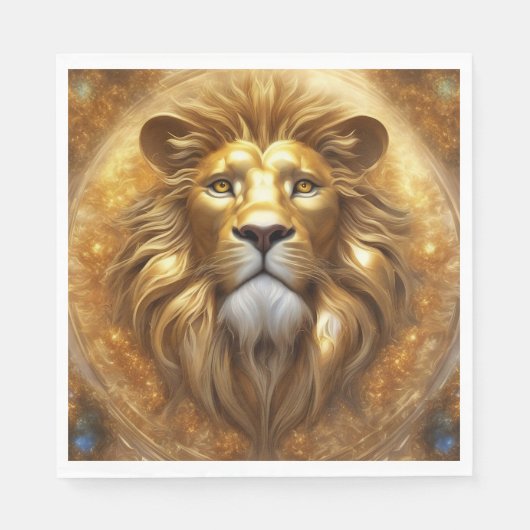 Atemberaubender Gold Lion Head Serviette (Vorderseite)