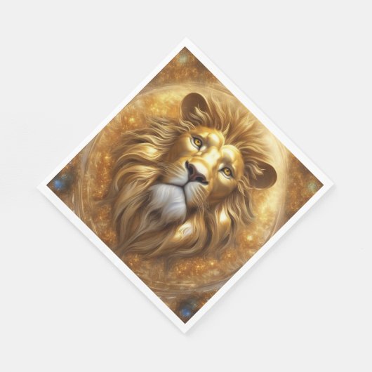 Atemberaubender Gold Lion Head Serviette (Ecke)