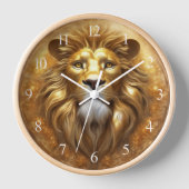 Atemberaubender Gold Lion Head Uhr (Vorderseite)