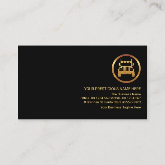 Atemberaubender Gold Logistics Route Trucker Visitenkarte (Rückseite)