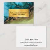 Atemberaubender Goldfilm Schwarz Aquamarine Abstra Visitenkarte (Vorne/Hinten)