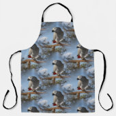 Atemberaubender Grau-Papagei Schürze (Vorderseite)