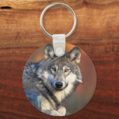 Atemberaubender Grauwolf Schlüsselanhänger (Vorderseite)