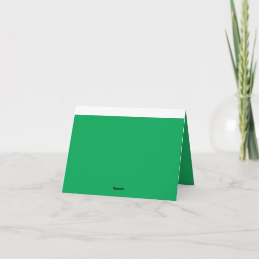 Atemberaubender grüner Hintergrund mit weißem Gren Dankeskarte (Rückseite)
