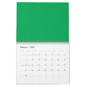 Atemberaubender grüner Hintergrund mit weißem Gren Kalender (Feb 2027)