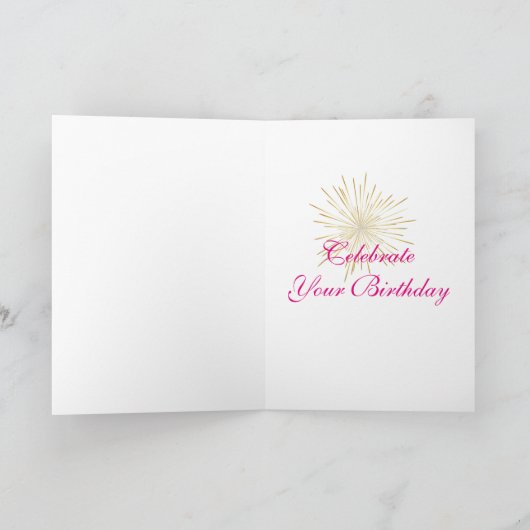 Atemberaubender Hot Pink Masquerade Happy Birthday Karte (Innenseite)