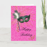 Atemberaubender Hot Pink Masquerade Happy Birthday