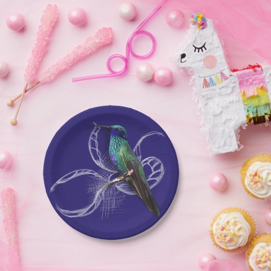Atemberaubender Hummingbird - personalisieren durc Pappteller (Party)