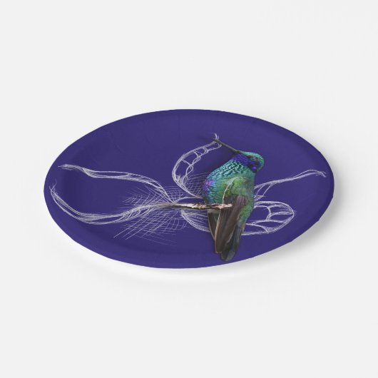 Atemberaubender Hummingbird - personalisieren durc Pappteller (Schrägansicht)