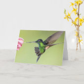 Atemberaubender Hummingvogel in der Pose Karte (Gelbe Blume)