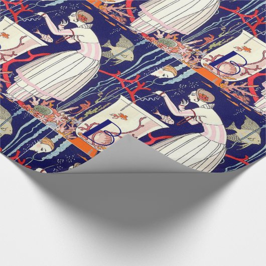 ATEMBERAUBENDER KLEINER FISCH, SCHÖNHEITSMONOGRAMM GESCHENKPAPIER (Ecke)