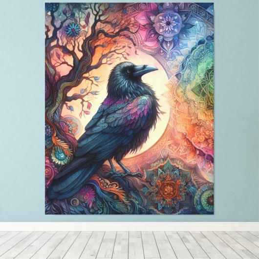 Atemberaubender Knochenbaum Mandala Pagan Gothic Leinwanddruck (Insitu (Holzboden))