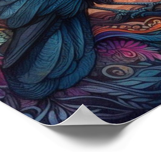 Atemberaubender Knochenbaum Mandala Pagan Gothic Poster (Ecke)